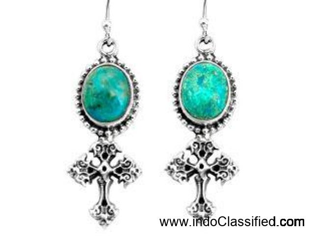 Get Wide Collection of Chrysocolla silver Jewelry at Wholesale - 1