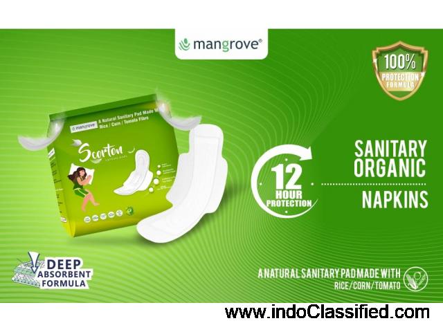 Buy Scorton Biodegradable Sanitary Pads | Mangrove India - 1